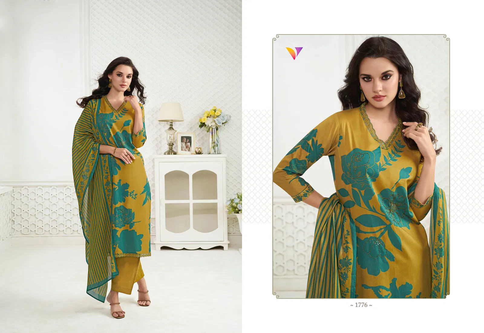 Viradi Summer Vol 17 By Vinay Pure Cotton Digital Printed Kurti With Bottom Dupatta Wholesalers In Delhi
